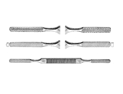 Kleinert-Kutz Rasp, Double-Ended W/ 1 Flat End & 1 Convex End, Coarse Teeth On One Side & Fine Teeth On The Other Side, 8 1/2" (21.5 Cm)